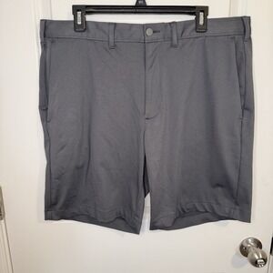 Lands End Men's 9" Flex Golf Short Traditional Fit 37 Charcoal Zip Pocket Chino